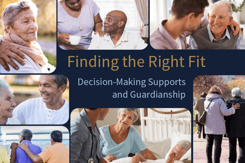 photo collage of older adults and families with title Finding the Right Fit