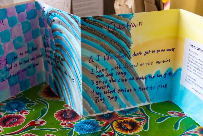 A project of a student that features poetry and lots of color