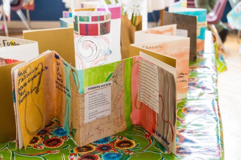 student projects that combine art, poetry, and math in a foldable book
