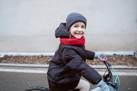 Abigail on bike
