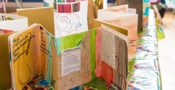 student projects that combine art, poetry, and math in a foldable book