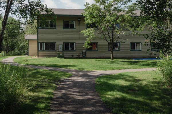 Exterior shot of the dorm building at Avanti where residents spend most of their time outside of school 